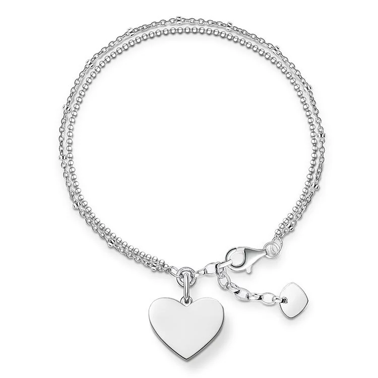 Heart Double Bracelet 19.5cm - LBA0102-001-12-L19,5v