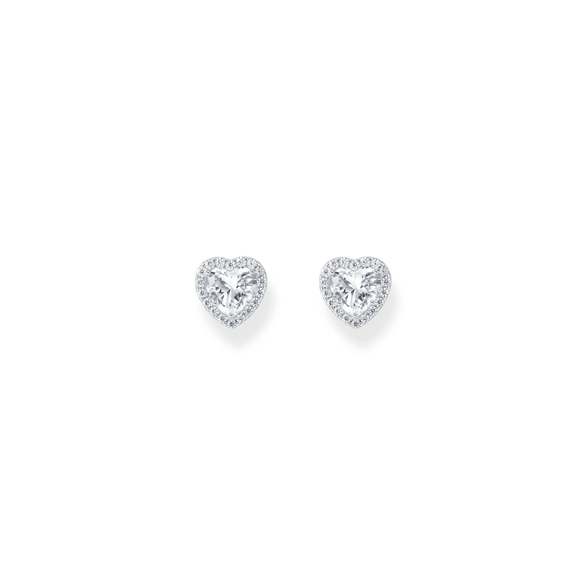 THOMAS SABO Heart-shaped halo ear studs with zirconia - Image 2