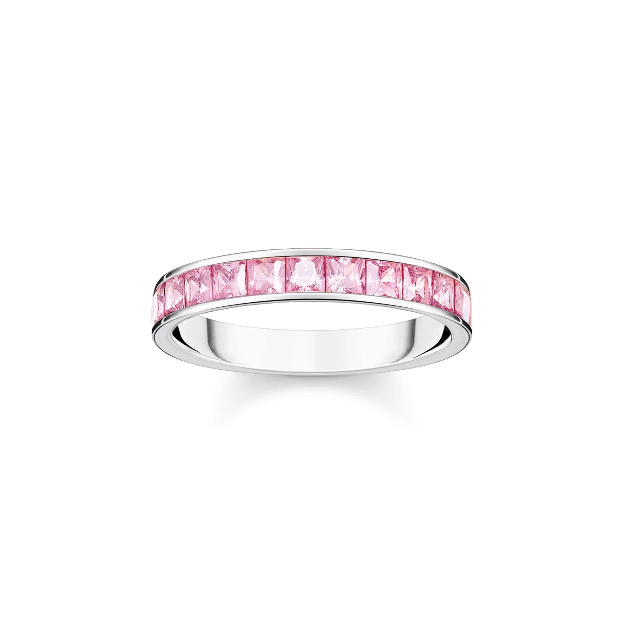 Heritage Pink Pave Silver Band Ring