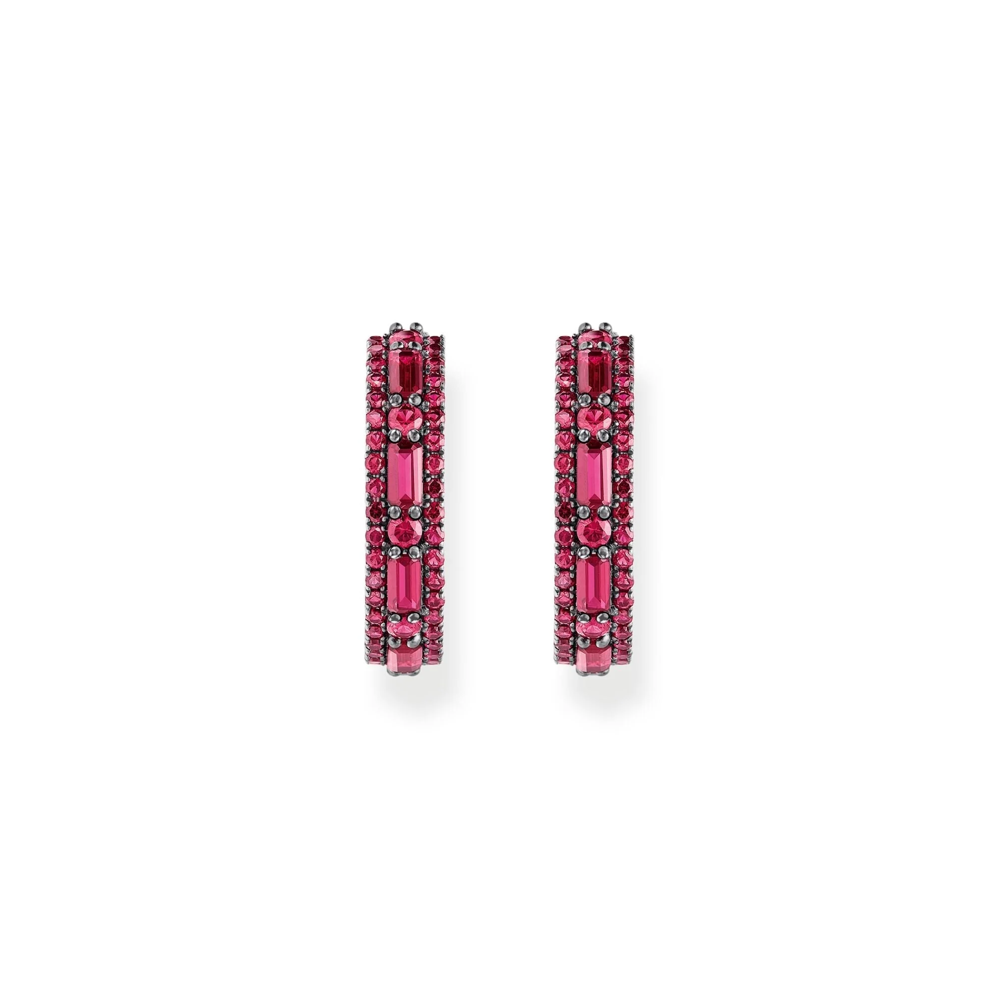 THOMAS SABO Hoop earrings with ruby red stones - Image 2