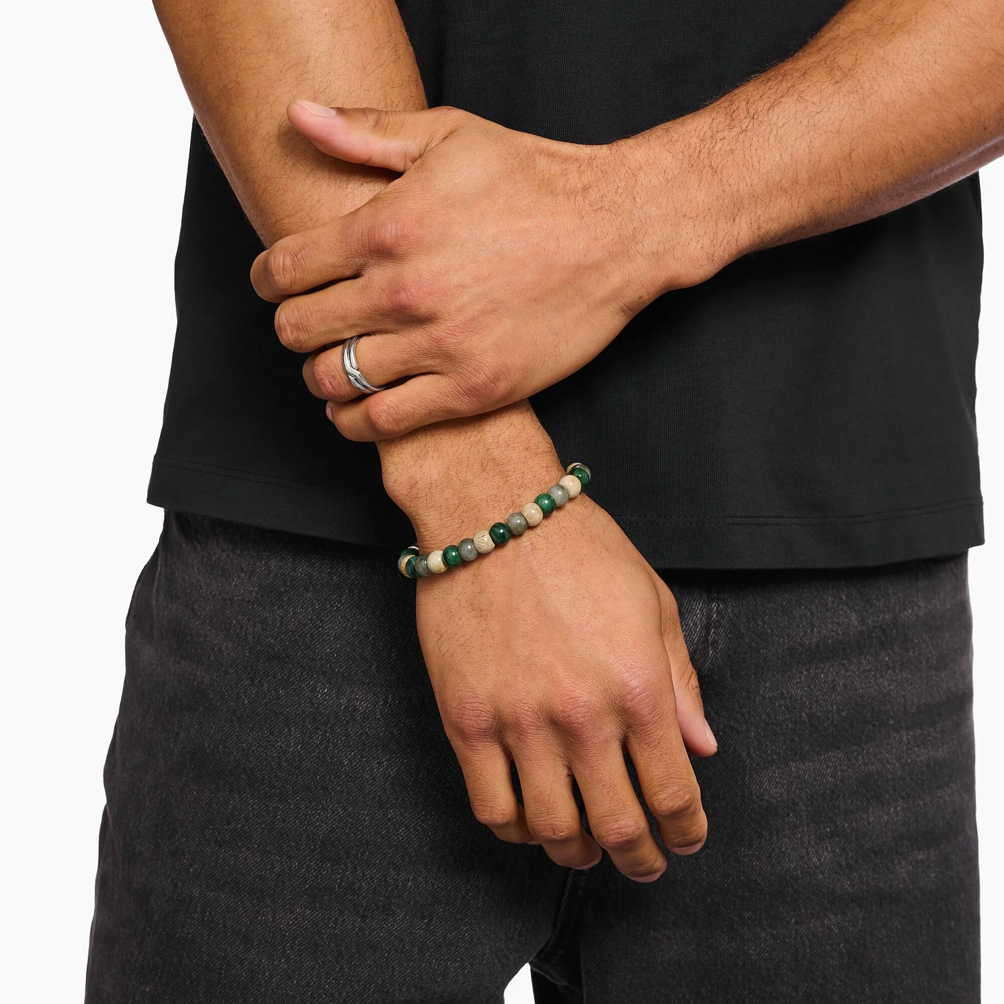 THOMAS SABO Jasper, jade, labradorite beaded bracelet - Image 3