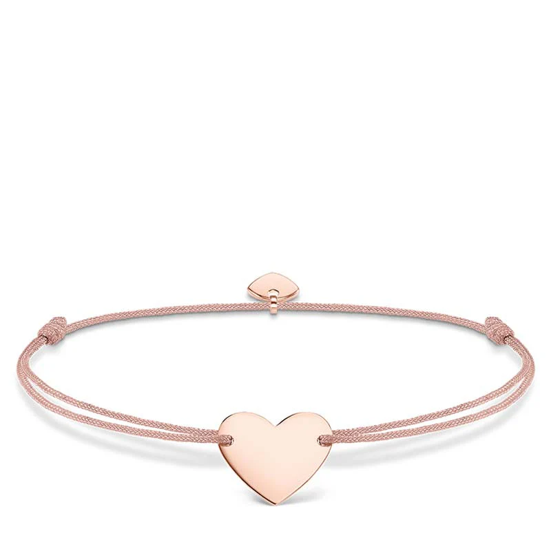 Little Secrets Beige Engravable Rose Gold Plated Heart Bracelet - LS005-597-19-L20v