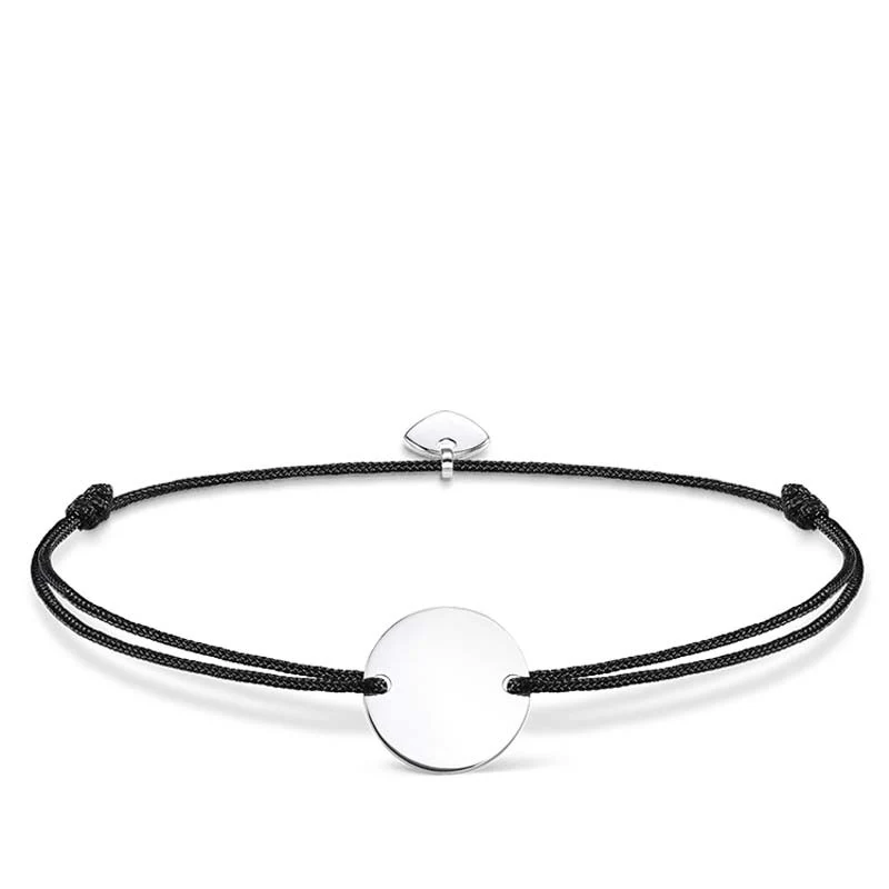 Little Secrets Black Engravable Disc Bracelet - LS018-173-11-L20v