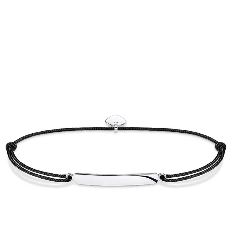 Little Secrets Black Engravable Plate Bracelet - LS012-173-11-L20v