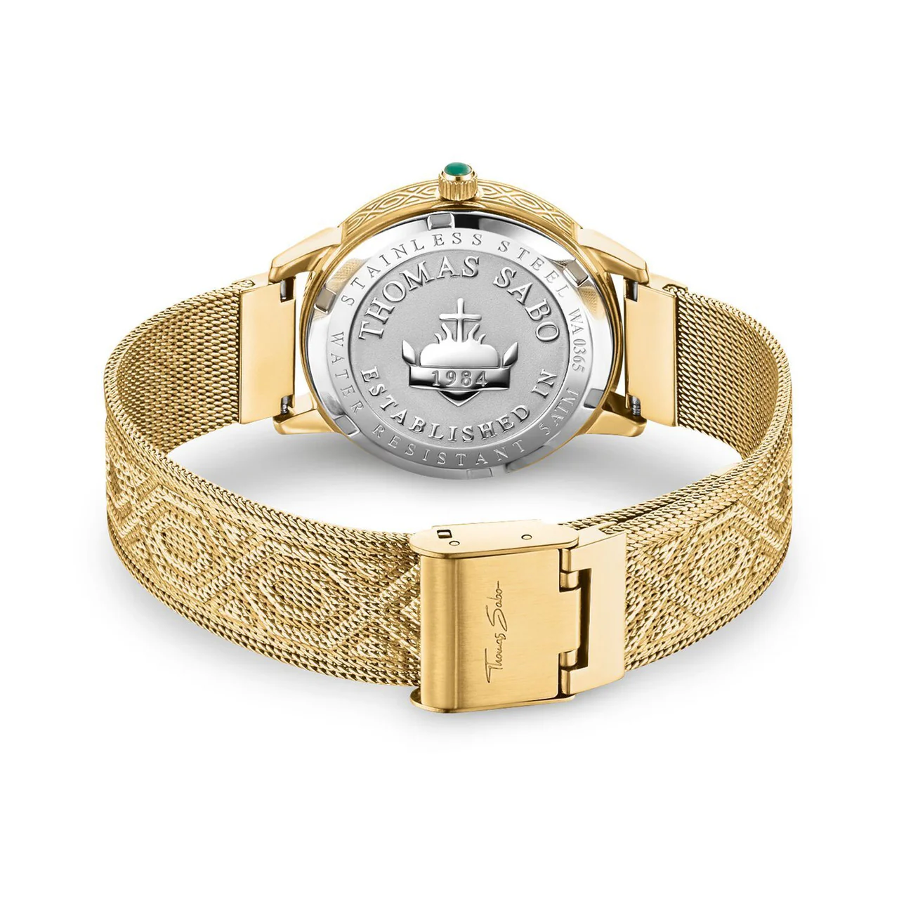 Malachite Dial Yellow IP Embossed Watch - Thomas Sabo - WA0365-264-211-33 mm - Image 3