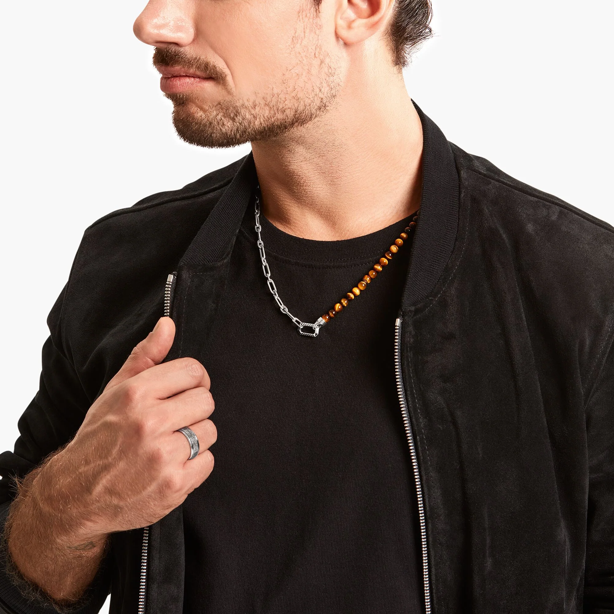 THOMAS SABO Necklace with Brown Beads - Image 2