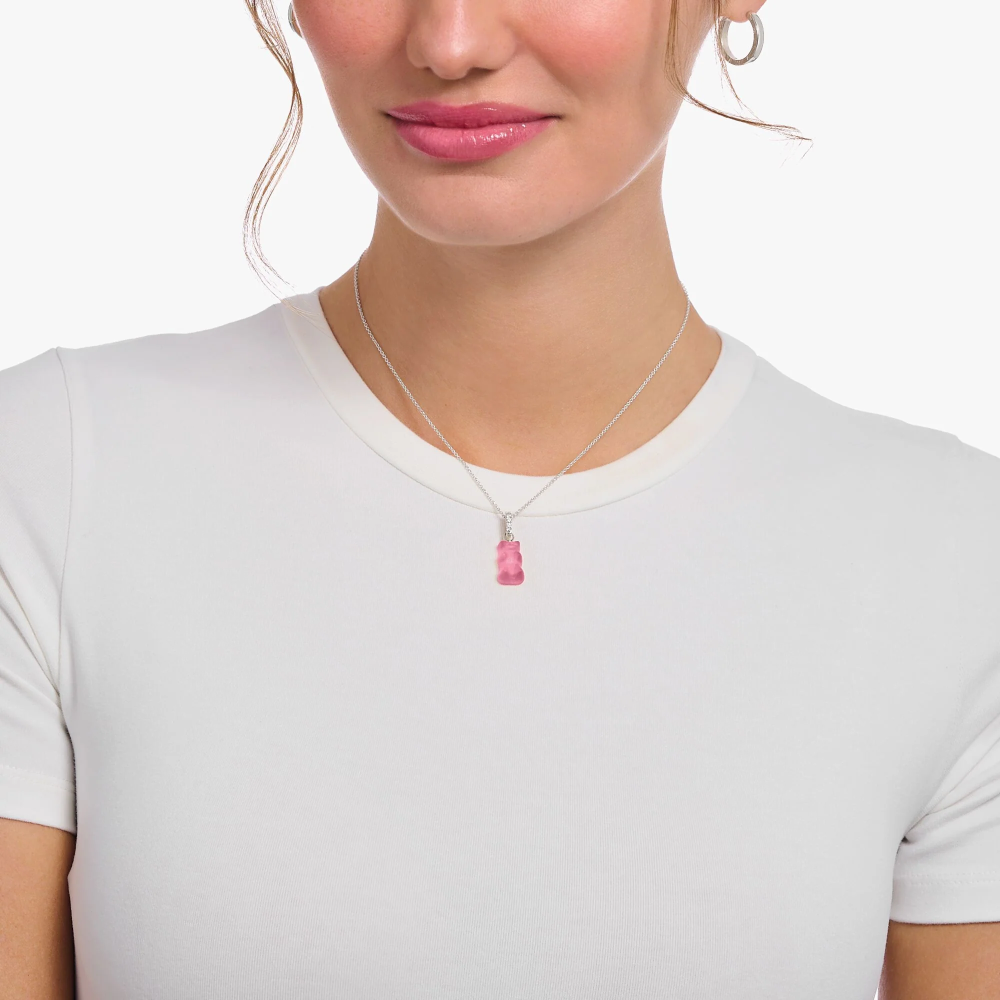 THOMAS SABO Necklace with pink Goldbears pendant and zirconia - Image 3