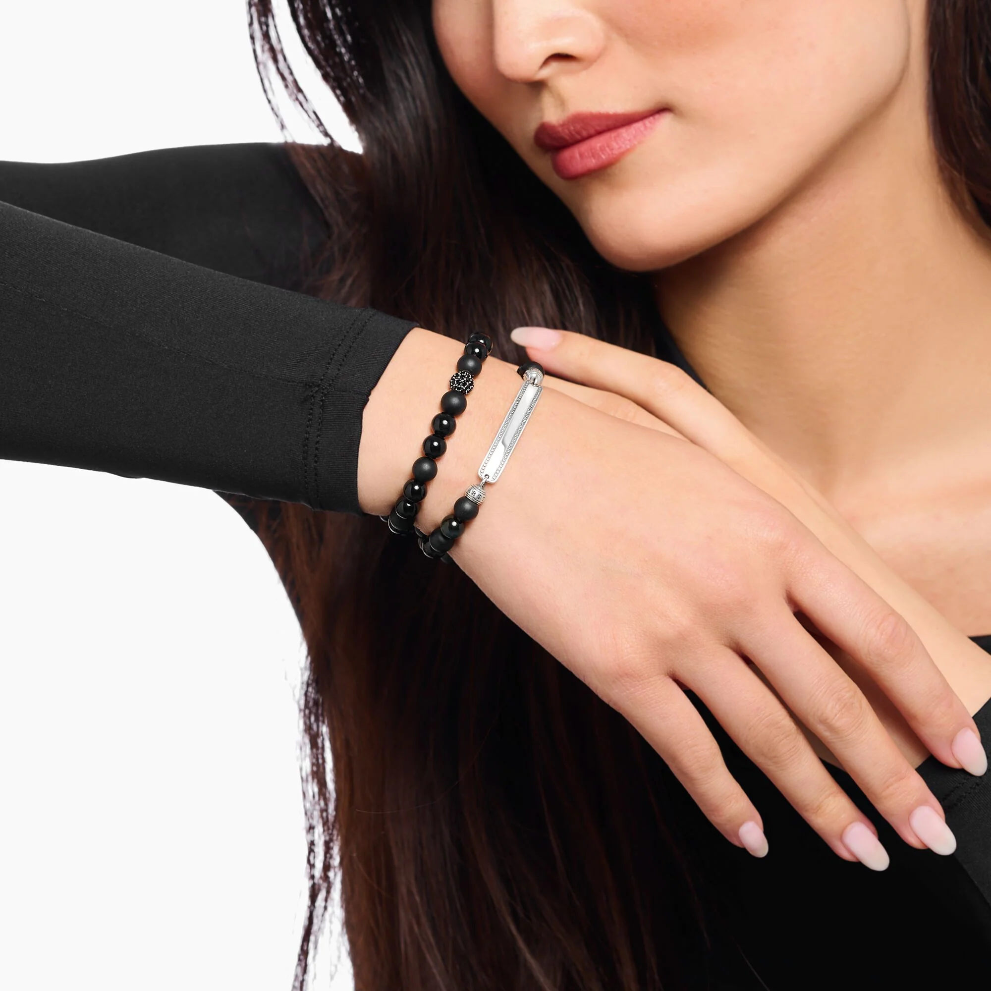 THOMAS SABO Obsidian bracelet with zirconia - Image 2