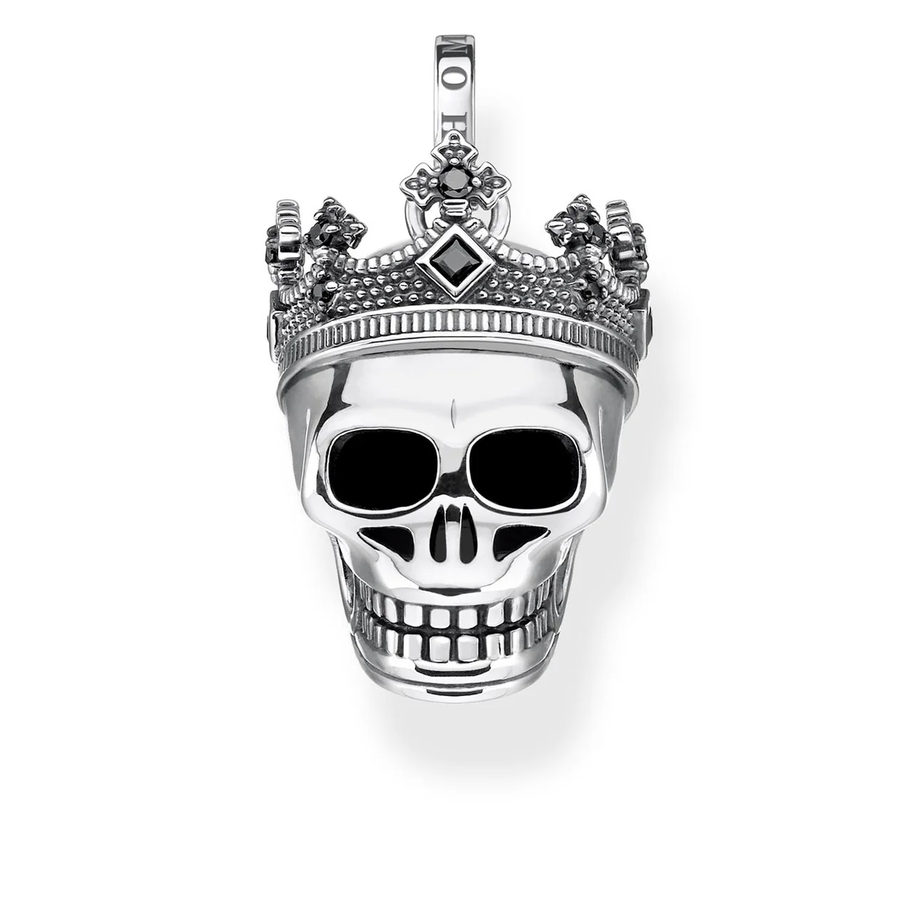 Royal Crown Skull Black Cubic Zirconia Pendant - PE871-643-11