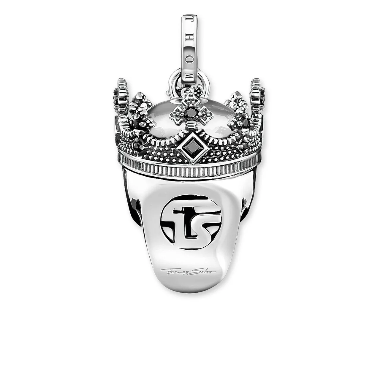 Royal Crown Skull Black Cubic Zirconia Pendant - PE871-643-11 - Image 3