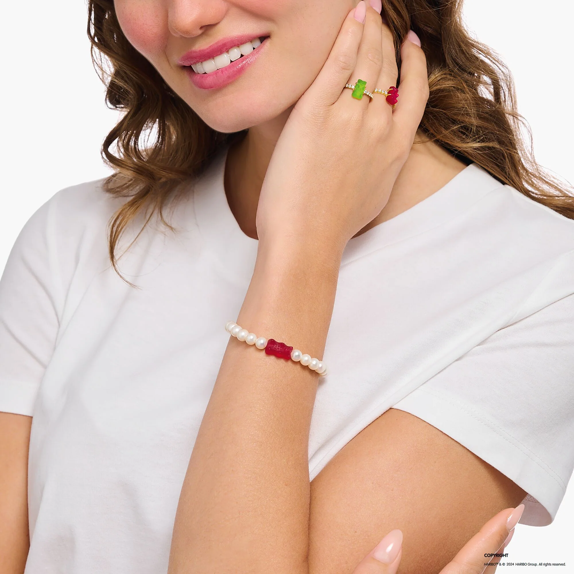 THOMAS SABO Pearl bracelet with red goldbears - Image 3