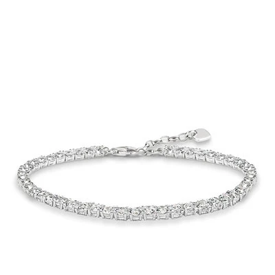 Silver Cubic Zirconia Tennis Bracelet 16.5-19.5cm - A1484-051-14-L19,5v