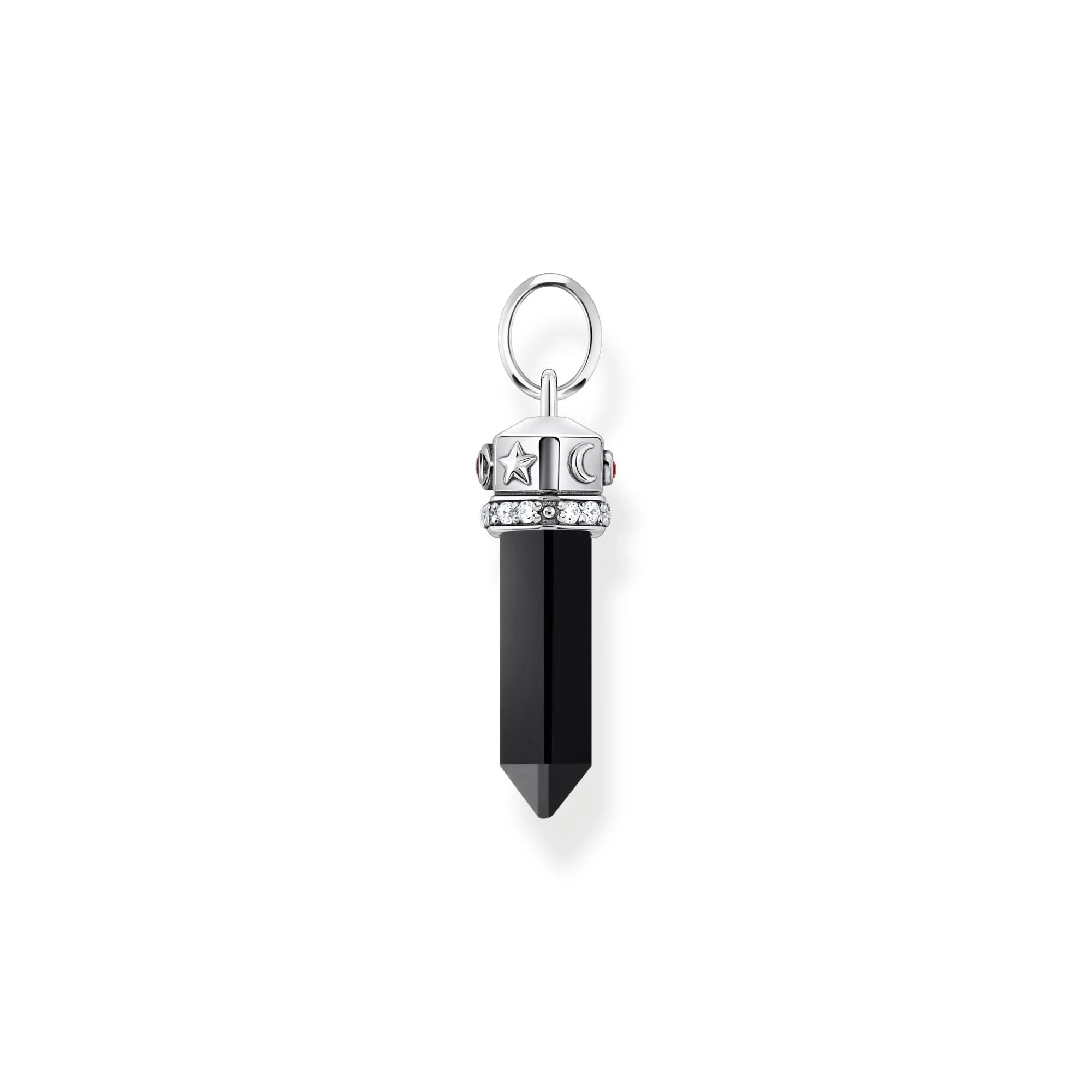 THOMAS SABO Silver Pendant with Onyx in Hexagon-Shape and Stones - Image 2