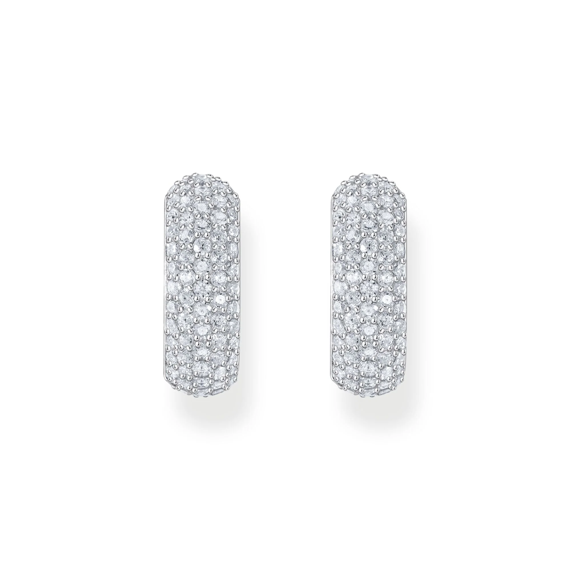 THOMAS SABO Small, wide hoop earrings with white zirconia - Image 2