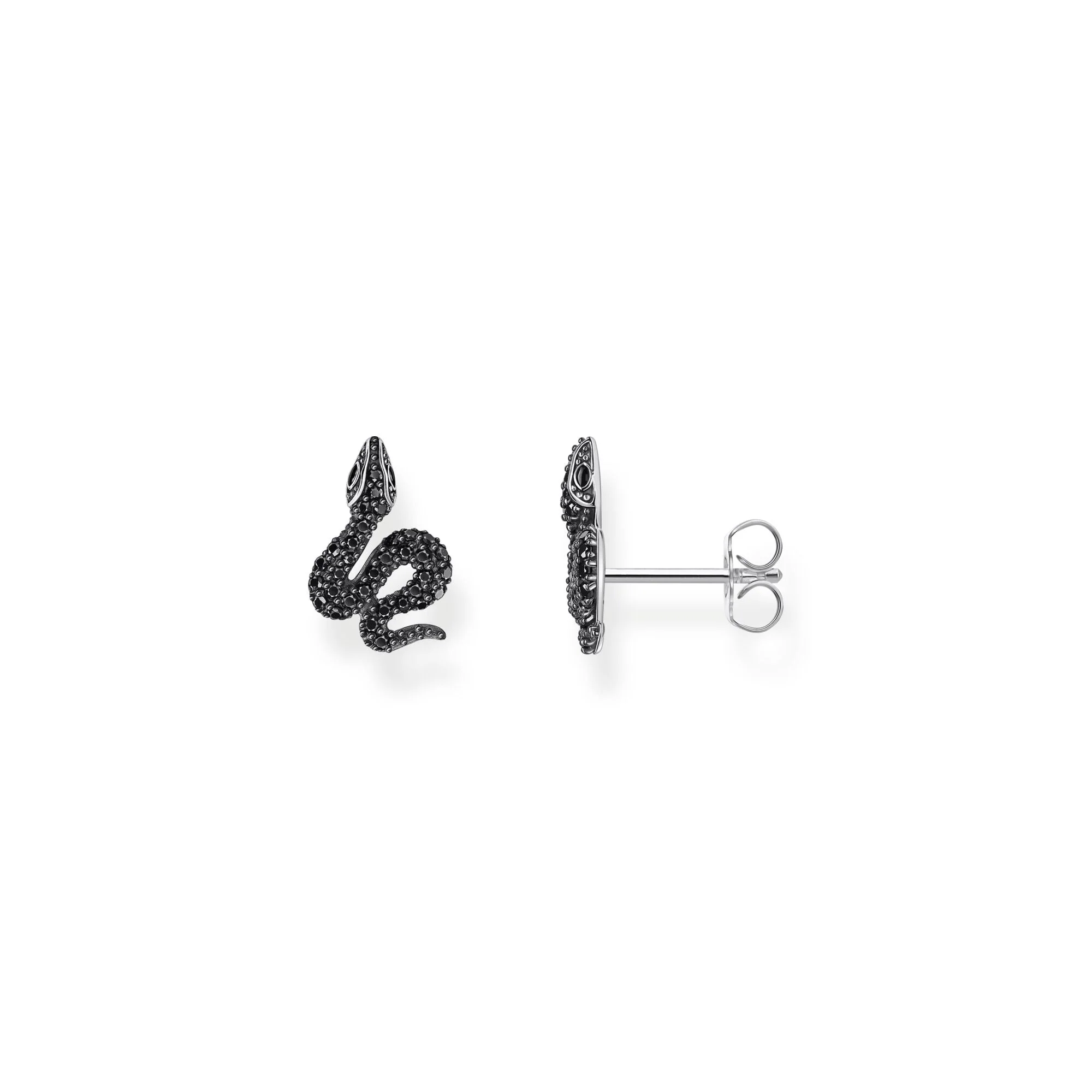 THOMAS SABO Snake small ear studs with black zirconia