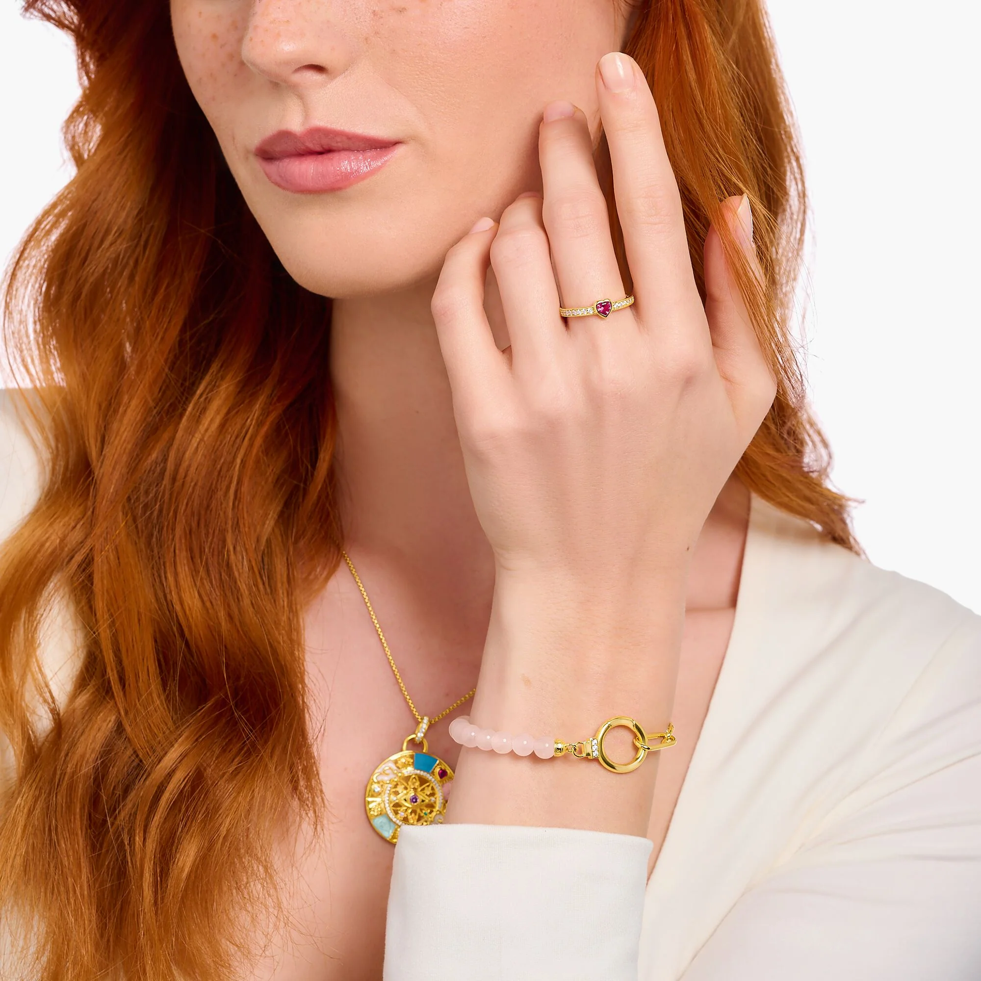 THOMAS SABO Solitaire Ring with Red Heart-Shaped Stone - Image 3