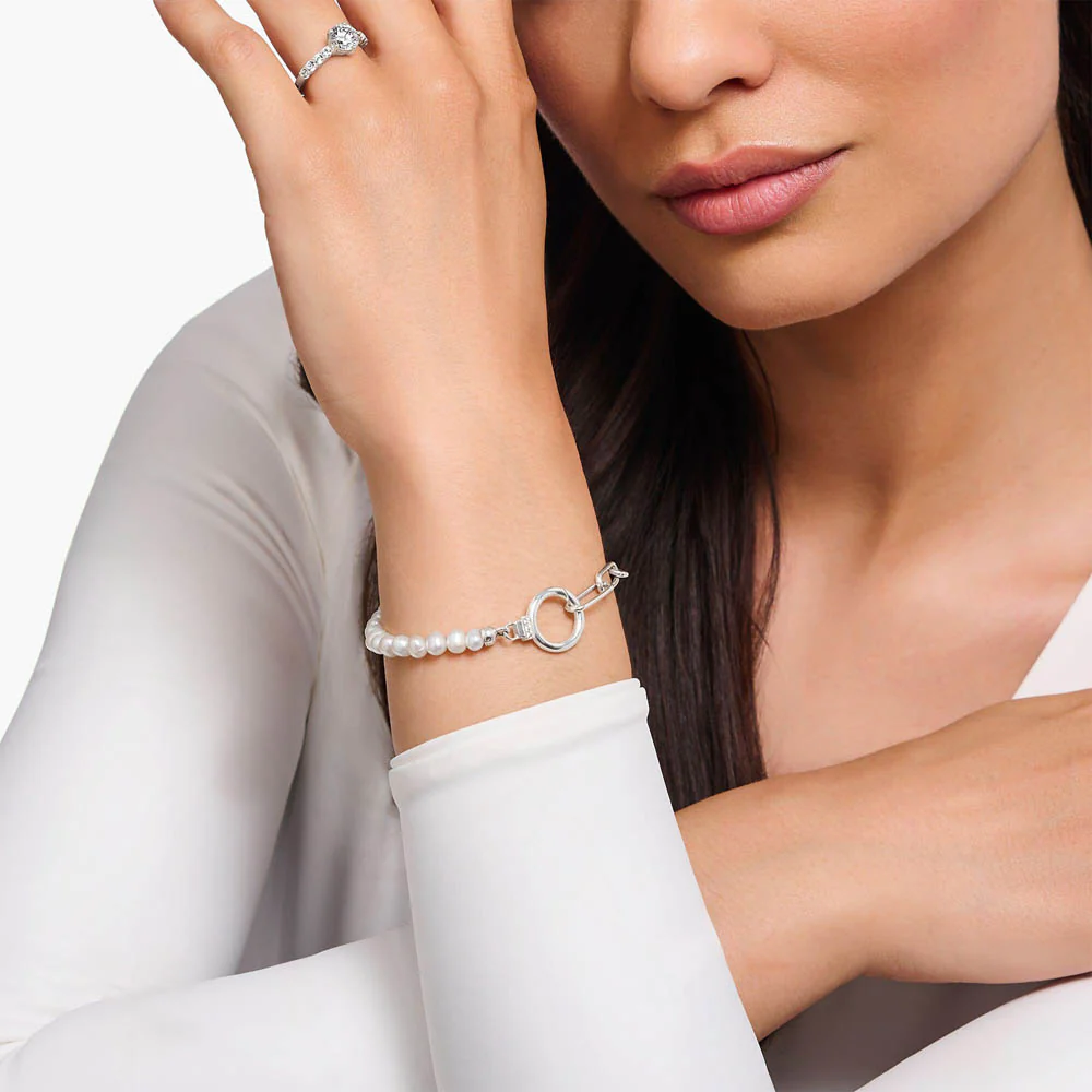 Thomas Sabo Sterling Silver Cosmic Pearl Bead 16-19cm Bracelet - Image 3