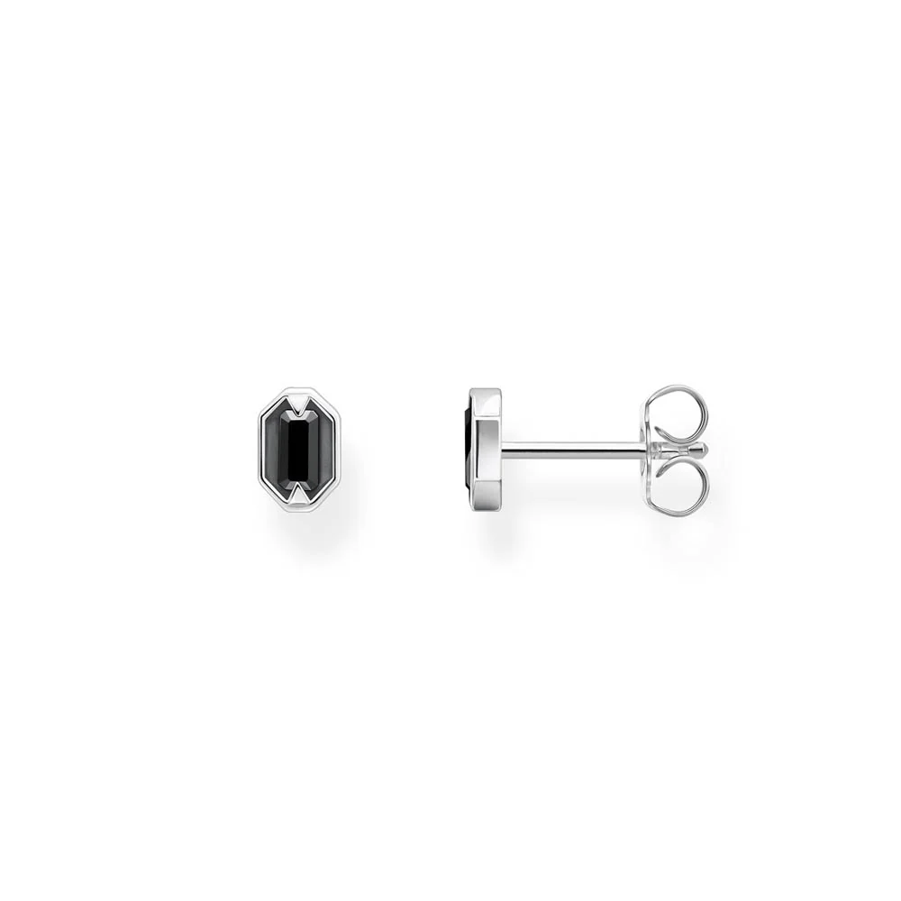 Thomas Sabo Sterling Silver Crocodile Rock Black Cubic Zirconia Earrings
