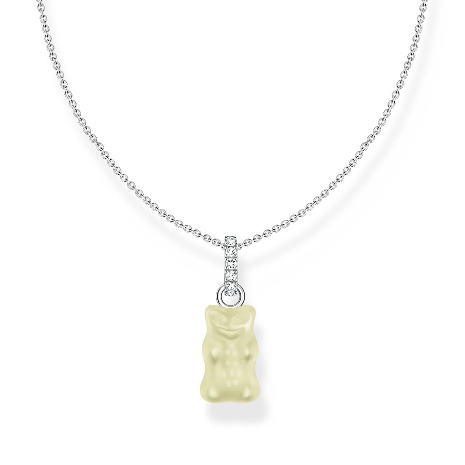 Thomas Sabo Sterling Silver Haribo Pineapple White Bear Pendant On 40-5cm Chain