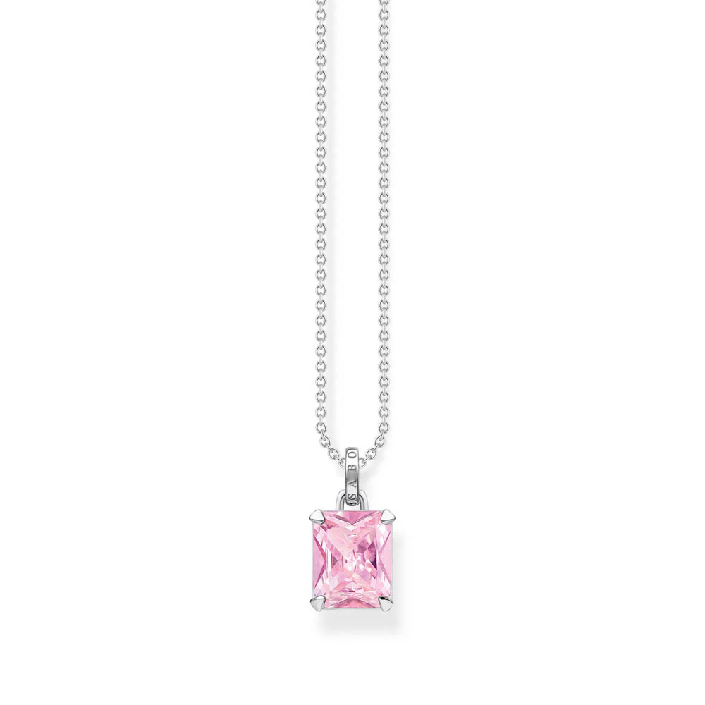 Thomas Sabo Sterling Silver Heritage Pink Stone 40-45cm Chain