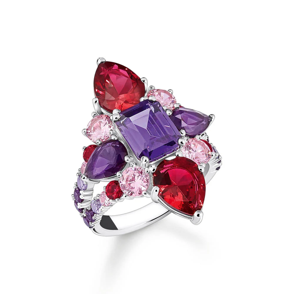 Thomas Sabo Sterling Silver Heritage Synthetic Amethyst Cocktail Ring - Image 4