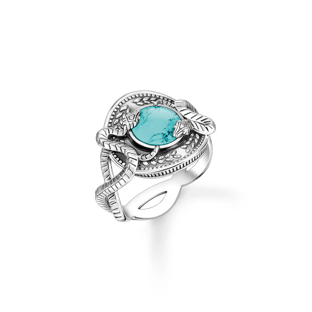 Thomas Sabo Sterling Silver Mystic Island Serpent Turquoise Ring