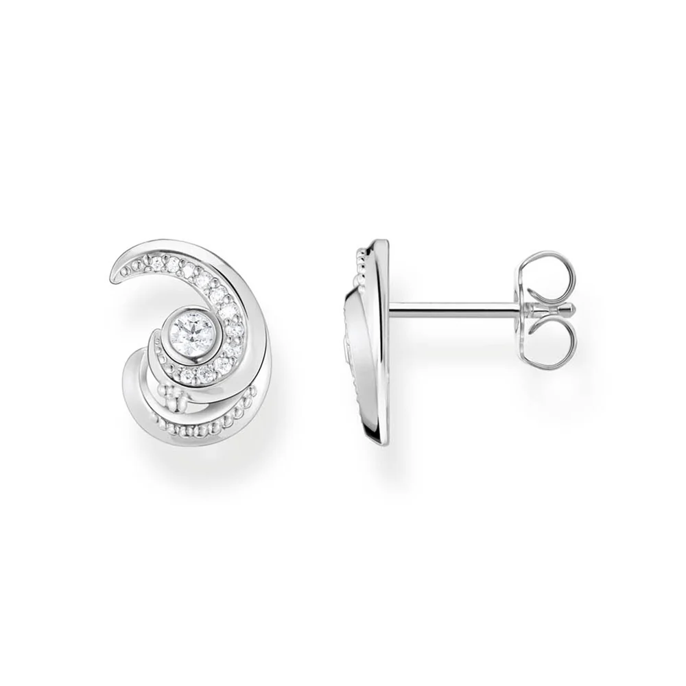 Thomas Sabo Sterling Silver Ocean Wave Cubic Zirconia Stud Earrings - Image 2