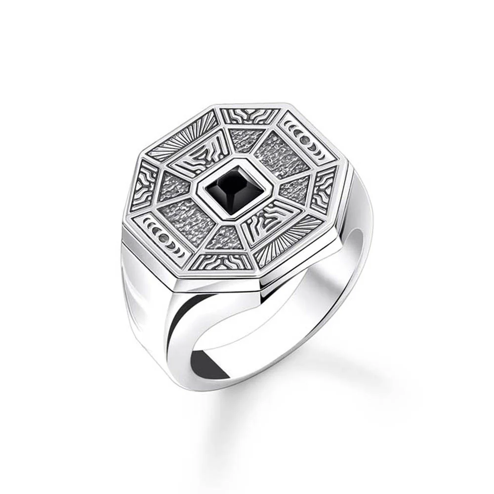 Thomas Sabo Sterling Silver Rebel Cliff Octagon Signet Ring