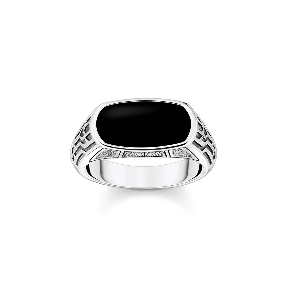 Thomas Sabo Sterling Silver Rebel Cliffs Onyx Signet Ring - Image 2