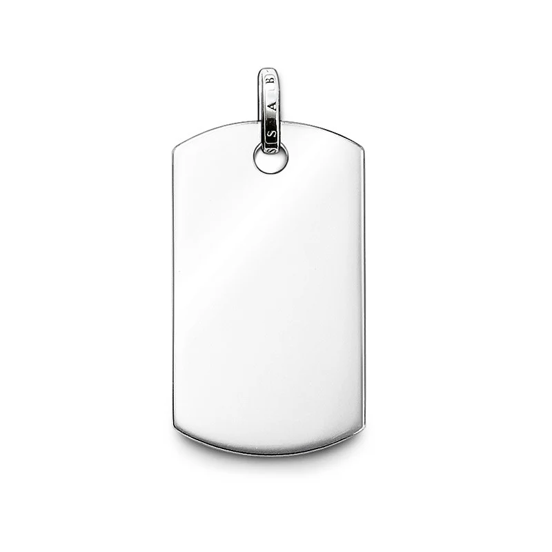 Sterling Silver Polished Dog Tag Pendant - PE584-001-12
