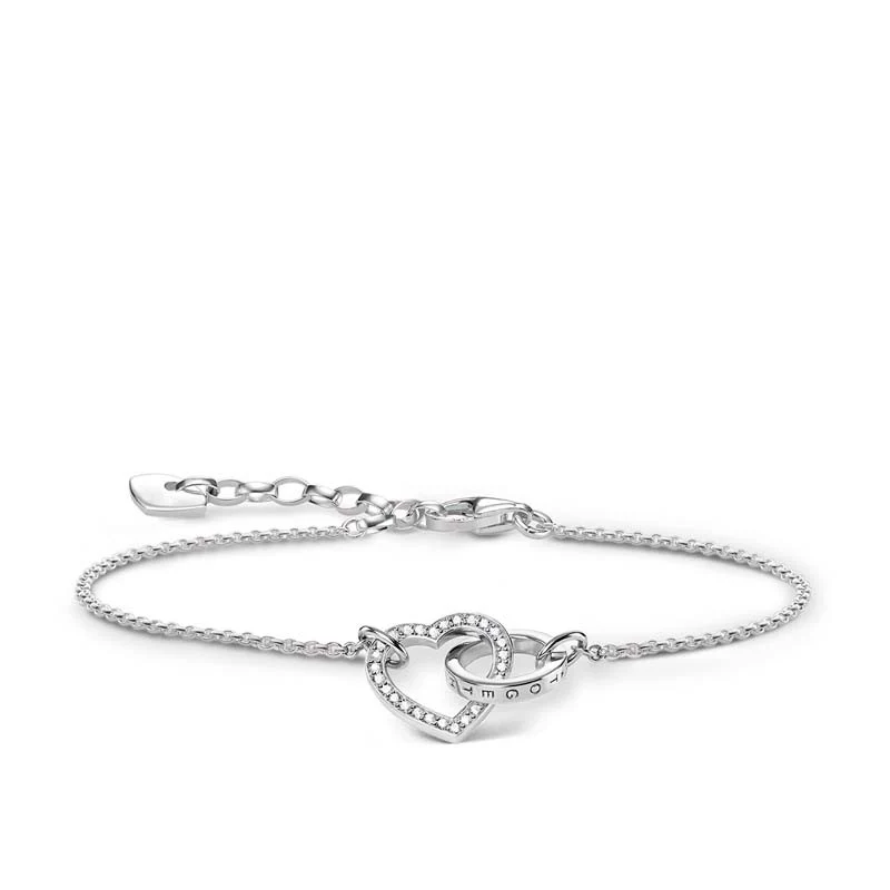 Together Heart Cubic Zirconia Bracelet 16-19cm - A1648-051-14-L19v