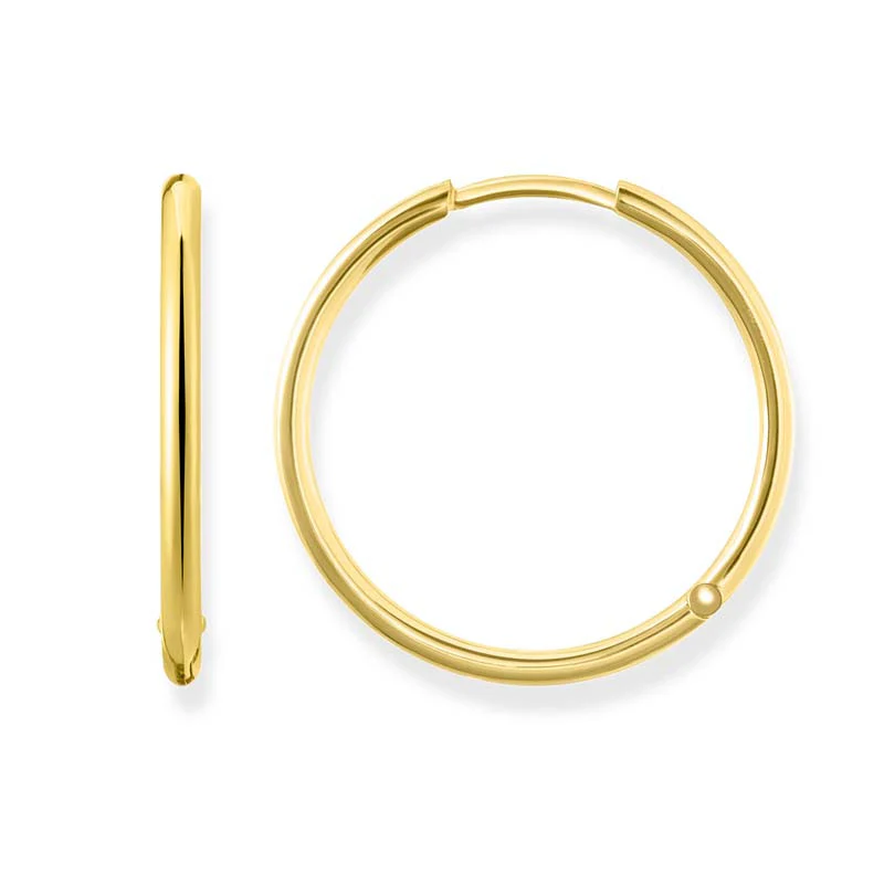 Yellow Gold Plated Hoop Earrings 25mm - CR610-413-12