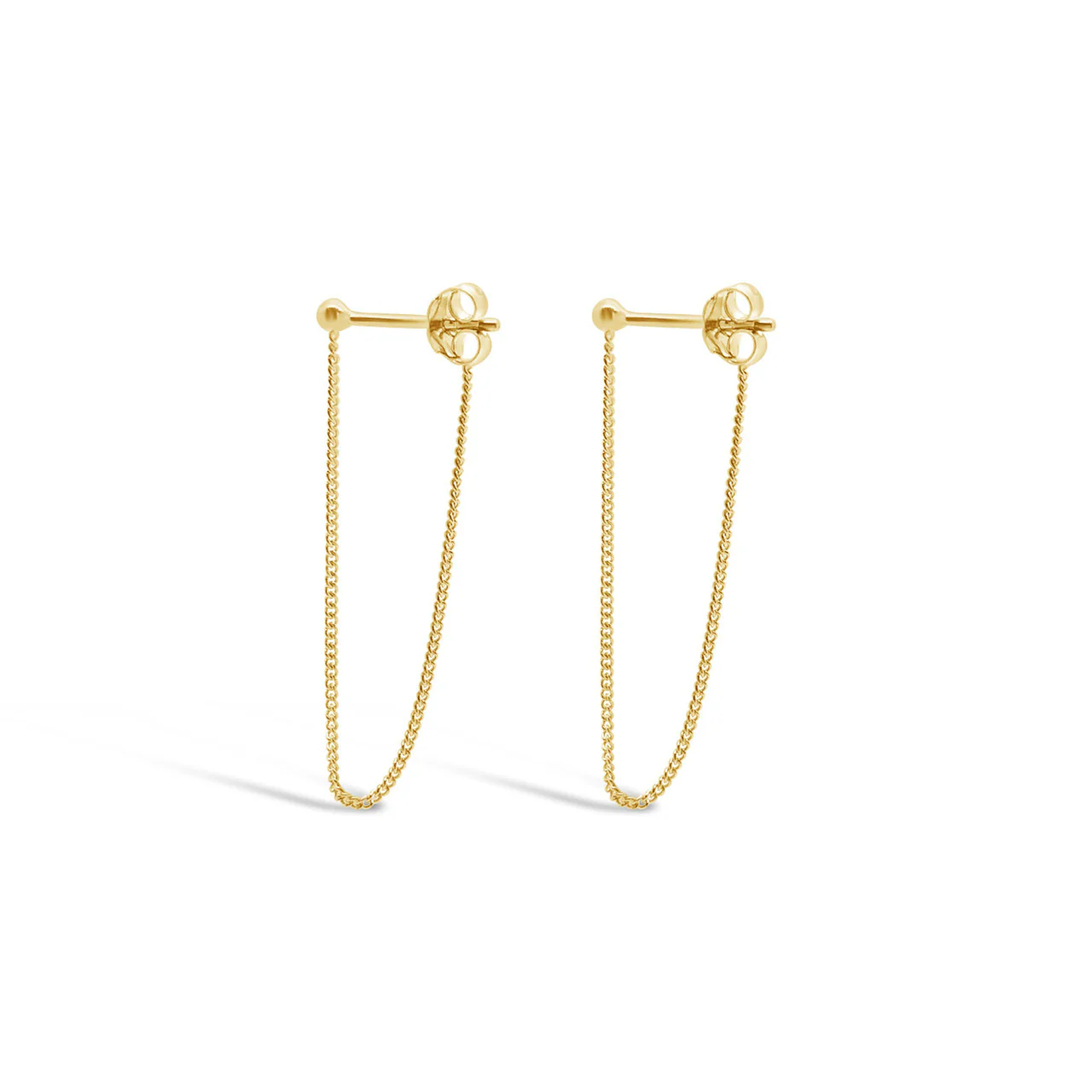 Tiny Ball Chain Drop Earrings Gold - JP3207G