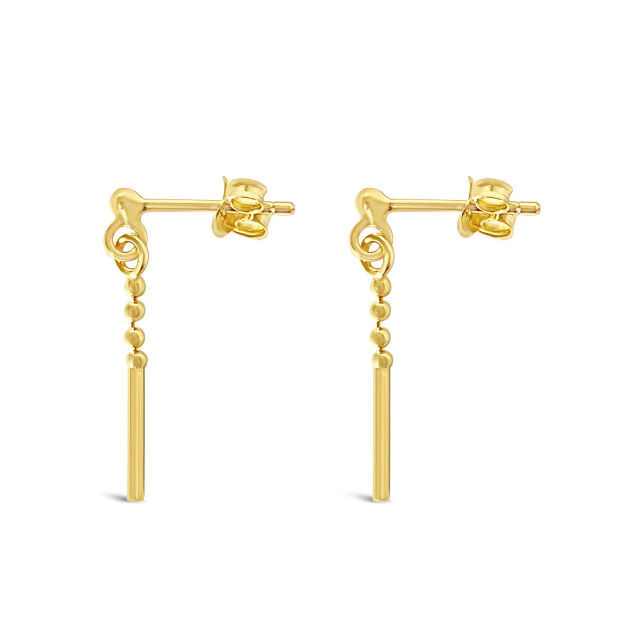 Tiny Detail Drop Earrings Gold - TP3907G