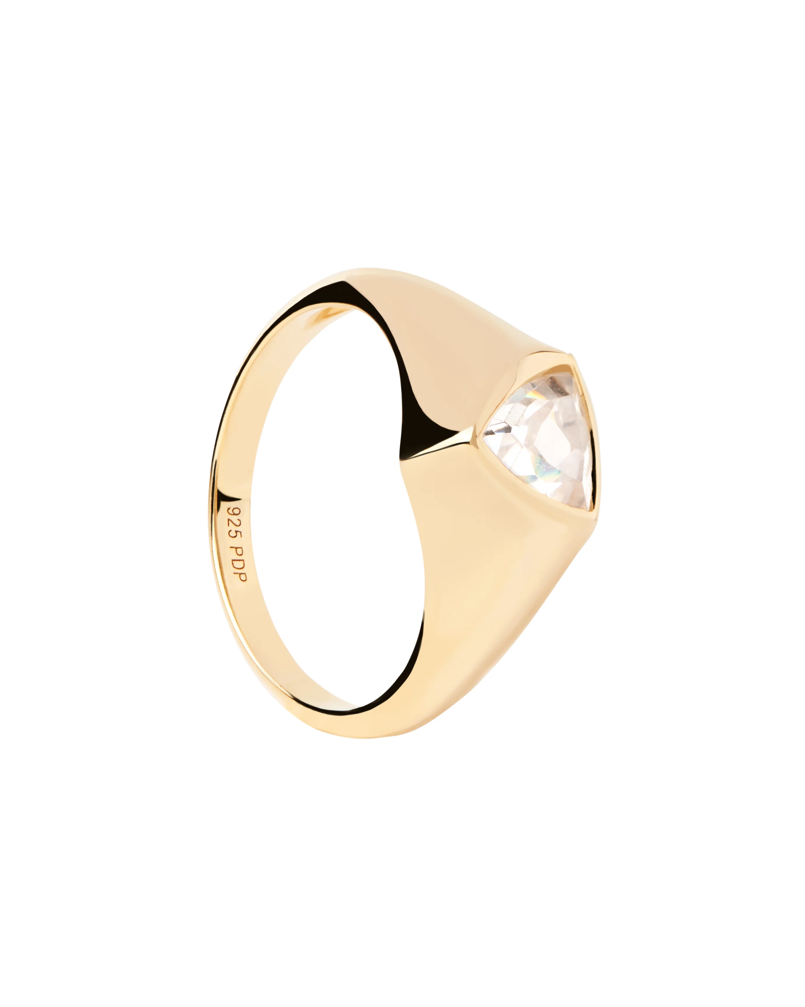 Triangle Shimmer Stamp Ring Size 16