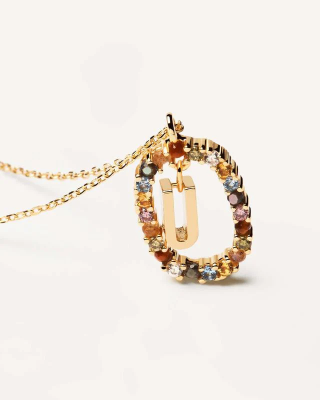 U Gold Initial Necklace - CO01-280-U - Image 2