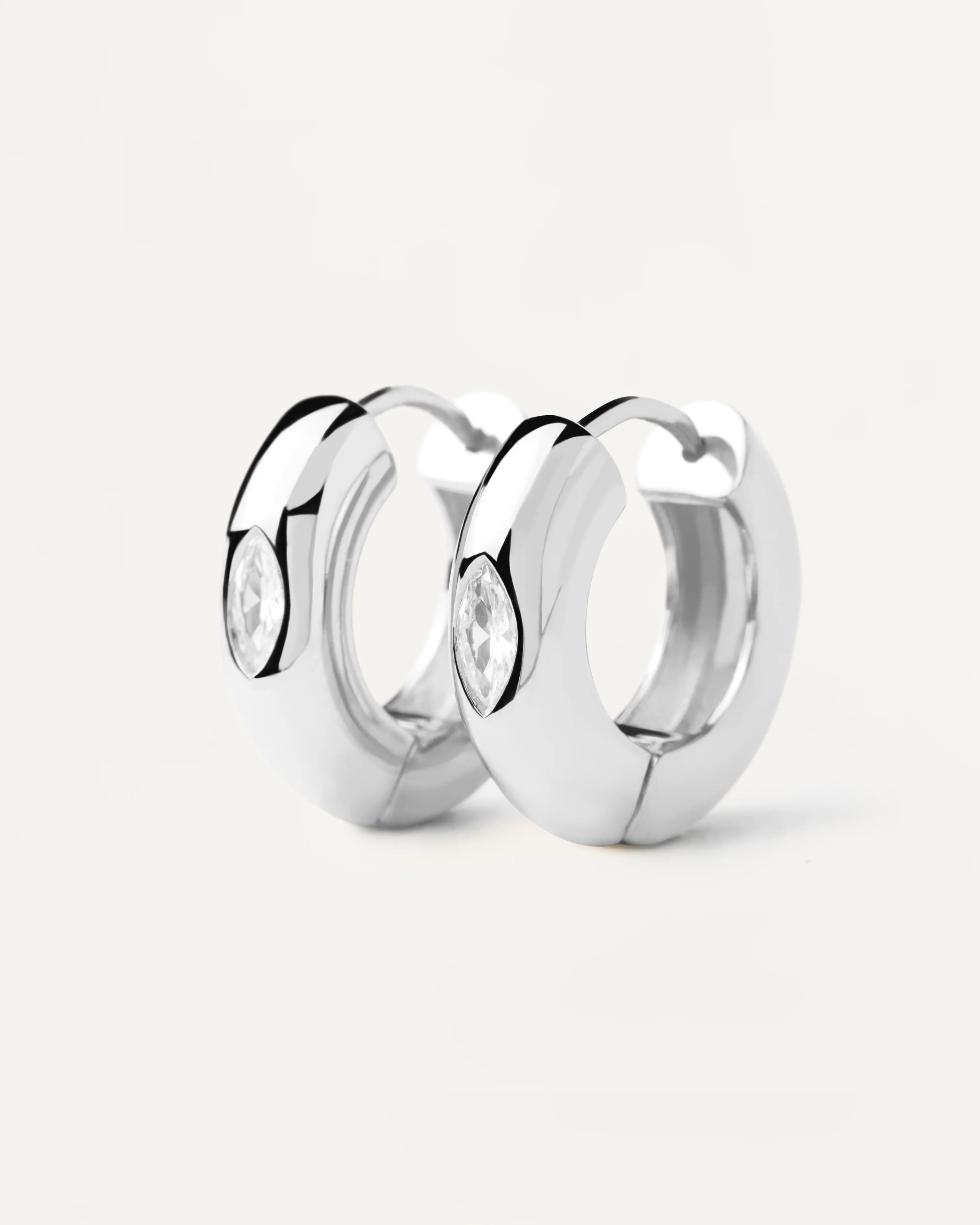 Ura Silver Hoop Earrings - Image 2