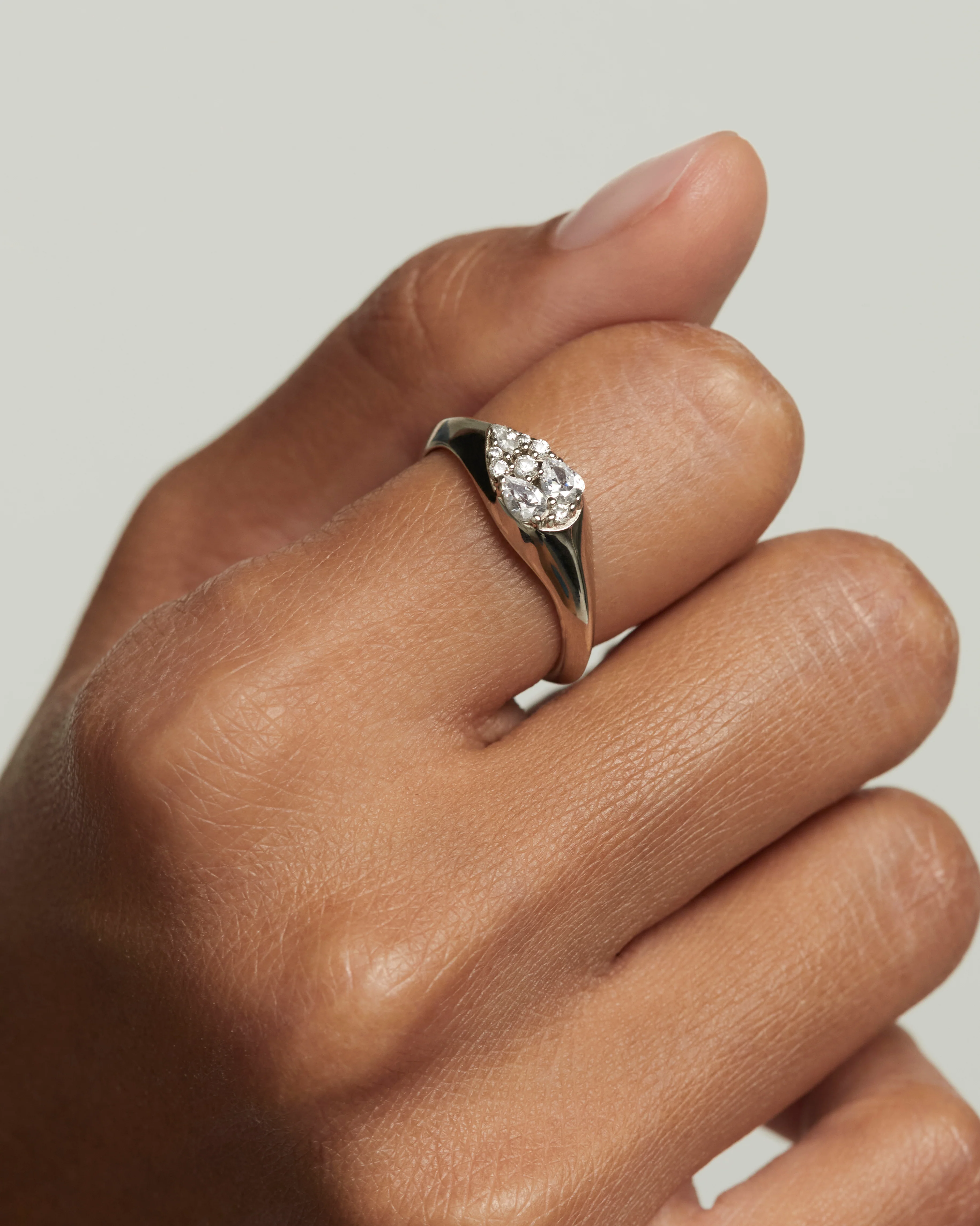 Vanilla Silver Stamp Ring Size 12 - Image 7