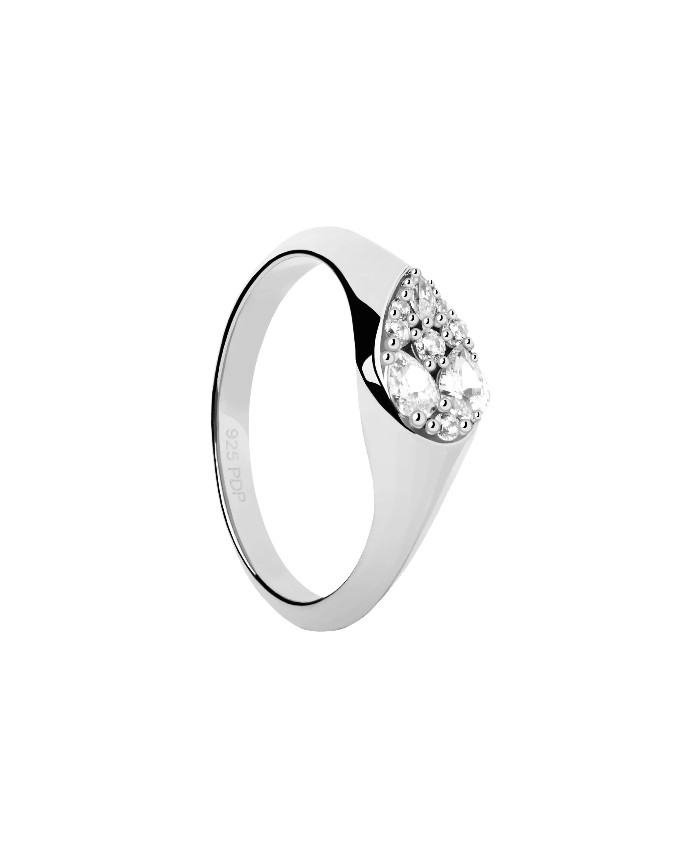 Vanilla Silver Stamp Ring Size 18