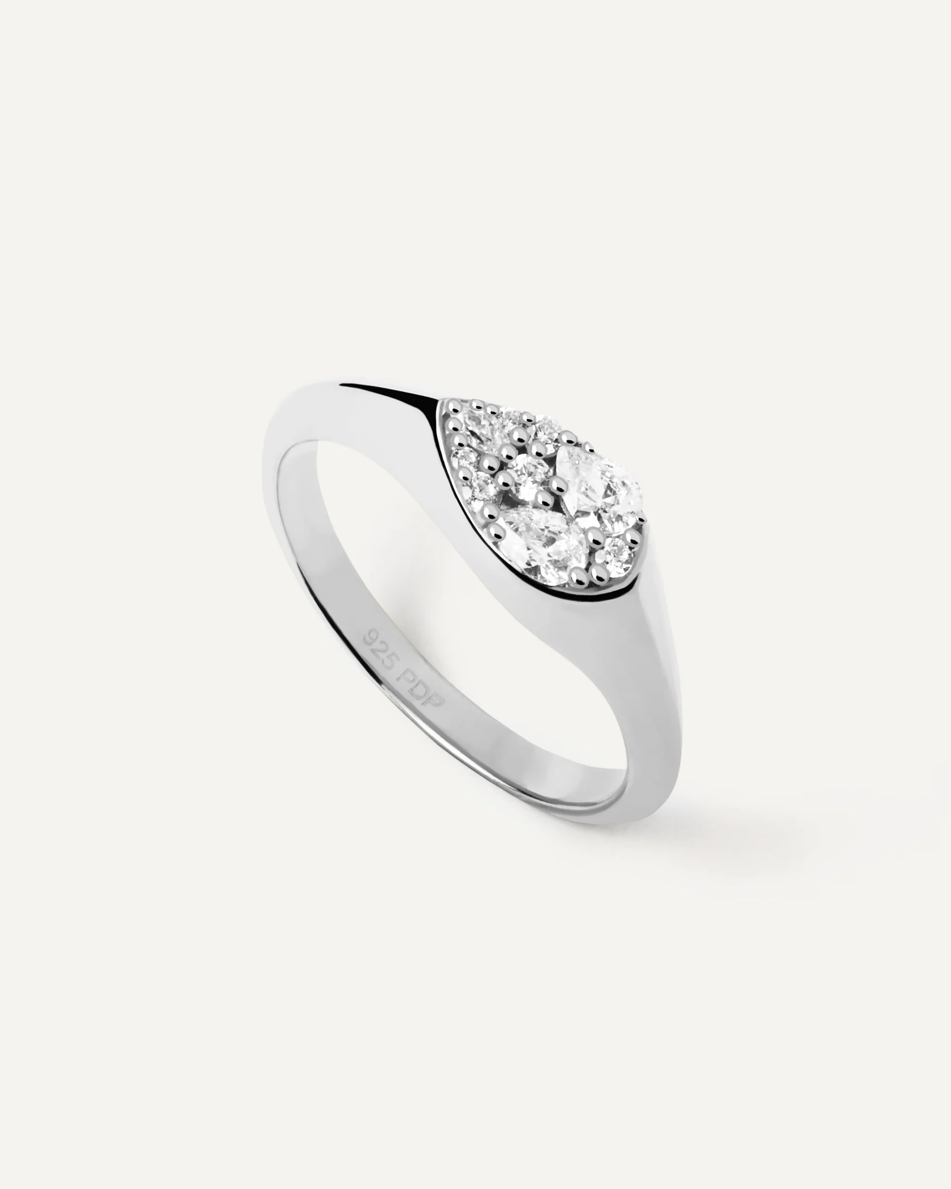 Vanilla Silver Stamp Ring Size 18 - Image 6