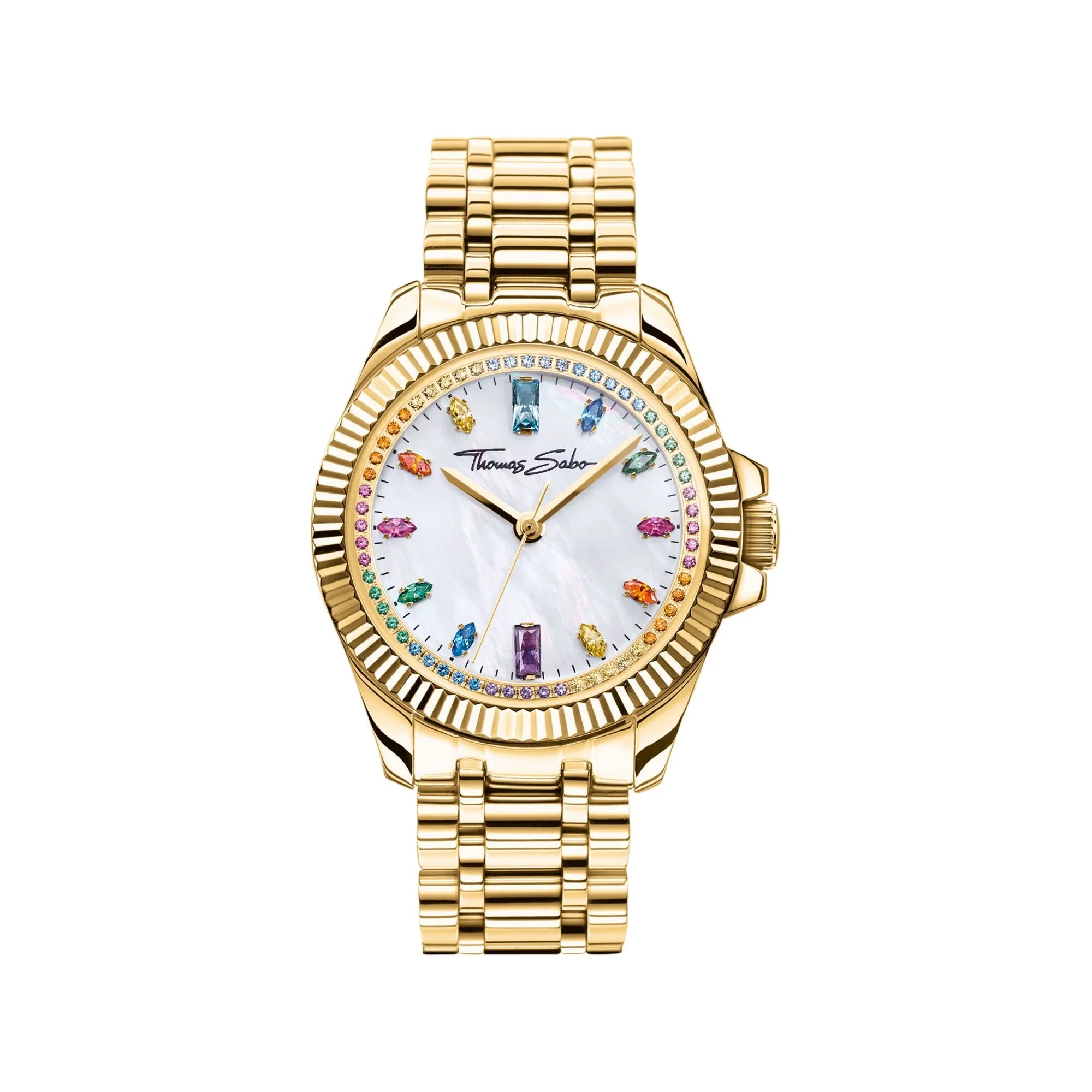 Watch for Women Divine Rainbow Yellow Gold-Coloured
