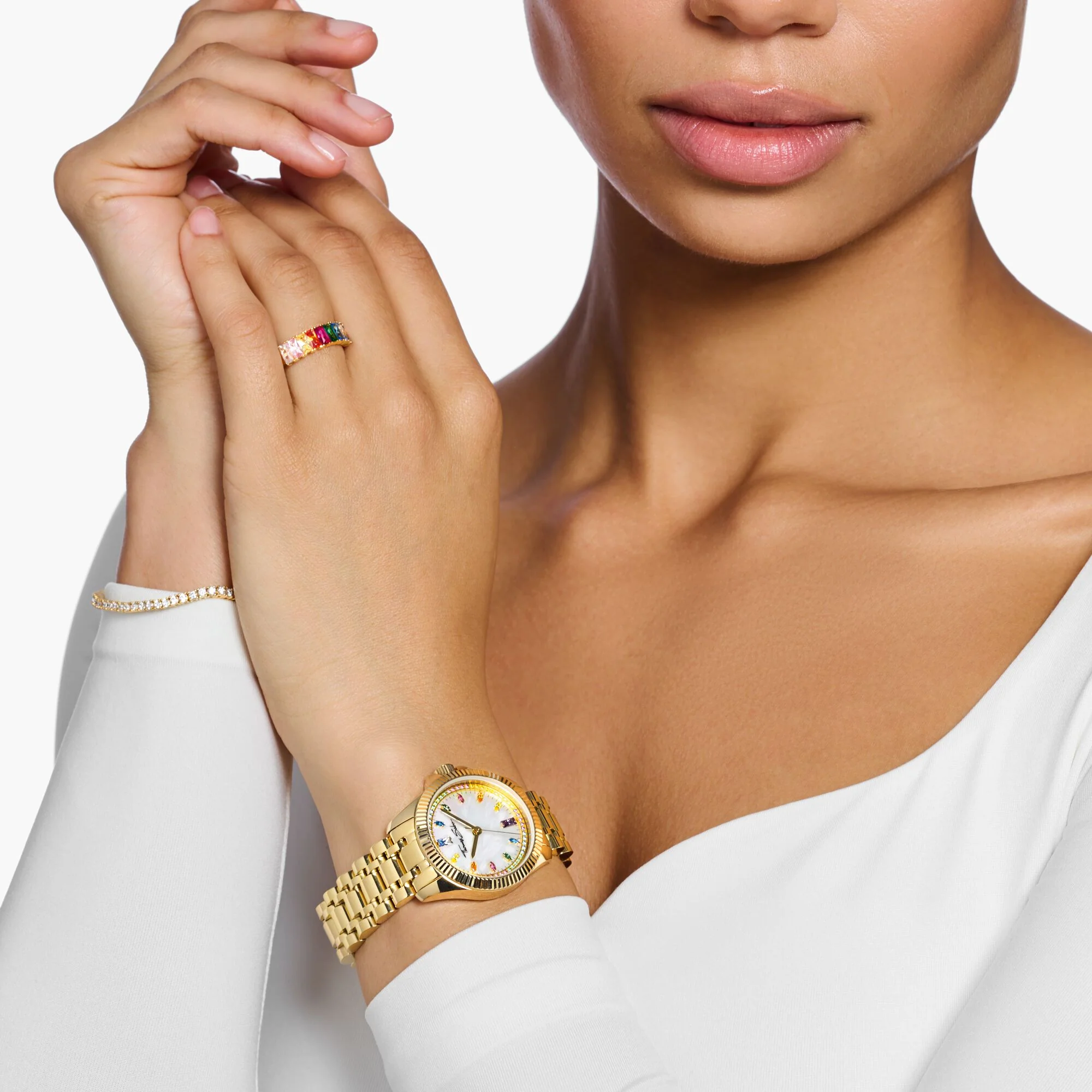 Watch for Women Divine Rainbow Yellow Gold-Coloured - Image 4