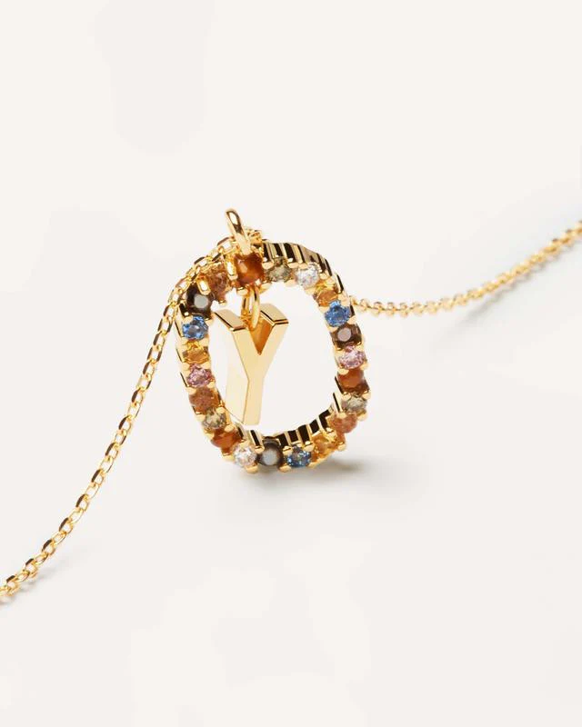 Y Gold Initial Necklace - CO01-284-U - Image 2
