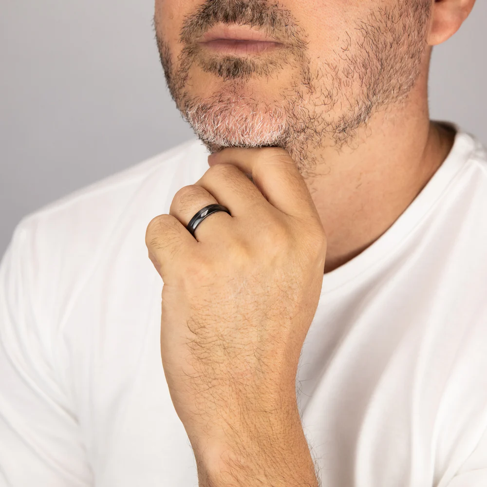 Zirconium 8mm Gents Ring 2.0mm Thick Standard Fit Size Y - Image 3